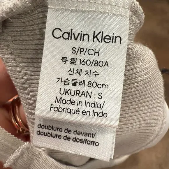 Calvin Klein Ocean Storm Pure Ribbed Unlined Bralette Sz S NWT - Picture 5 of 12